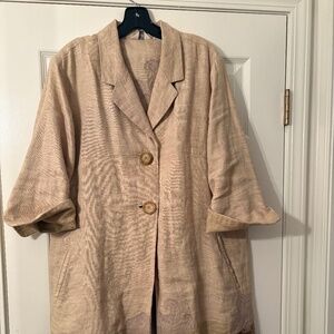 J.Jill Duster, L, Linen with pockets